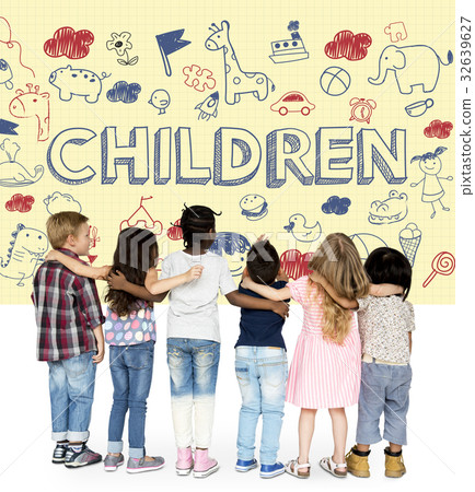 Group of children with imagination illustration 32639627