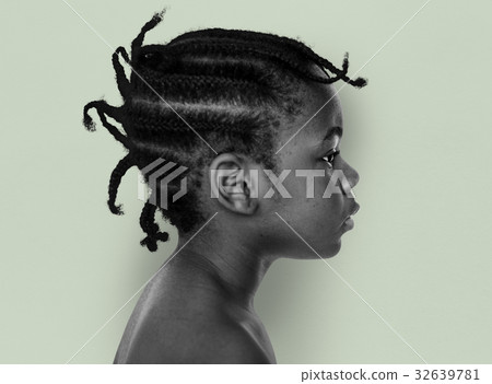 African kid portrait shoot with side view African kid portrait shoot with side view 32639781
