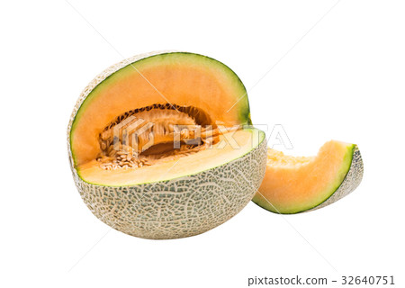 Melon isolated on white background, Japanese fruit Melon isolated on white background, Japanese fruit 32640751