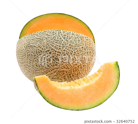 Melon isolated on white background, Japanese fruit Melon isolated on white background, Japanese fruit 32640752