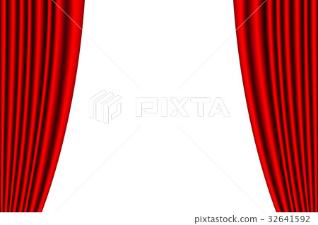 Isolated red curtain 32641592