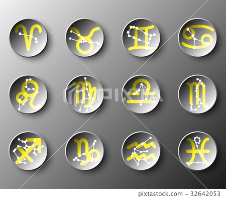 Simple black circle paper of zodiac astrology sign 32642053