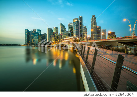 Singapore central business district skyline Singapore central business district skyline 32643304