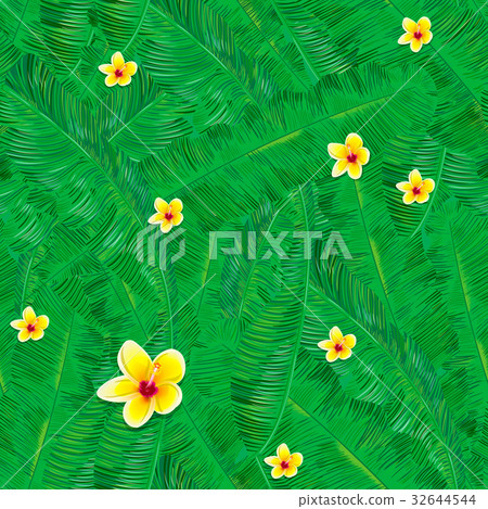 Tropical background with jungle plants. Seamless 32644544