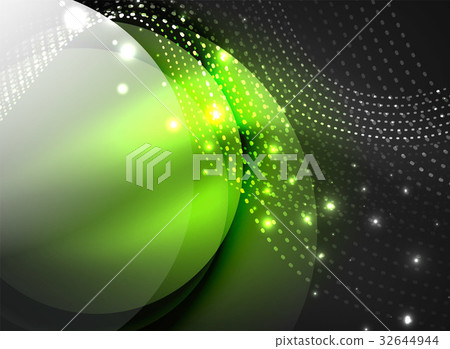 Glowing wave created with particles on dark color 32644944