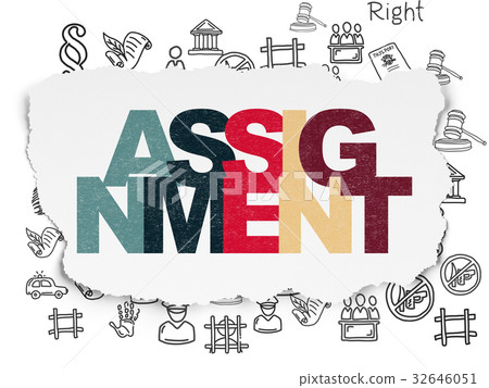 Law concept: Assignment on Torn Paper background 32646051