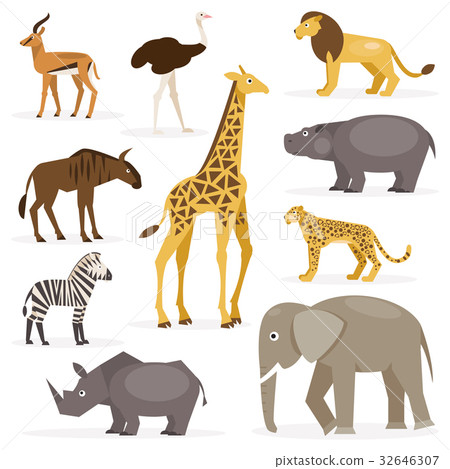 Set savanna animals. Vector Illustration Set savanna animals. Vector Illustration 32646307