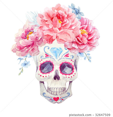 Nice watercolor skull Nice watercolor skull 32647509