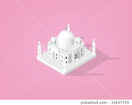 vector isometric design concept of Taj Mahal,India vector isometric design concept of Taj Mahal,India 32647559