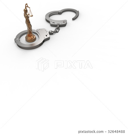 Legal law - scales of justice and handcuffs 3d Legal law - scales of justice and handcuffs 3d 32648488