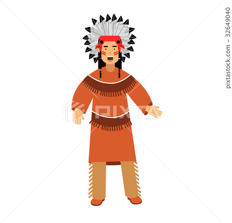Native american indian in traditional costume and Native american indian in traditional costume and 32649040