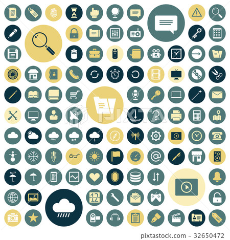 Flat design icons for user interface - Stock Illustration [32650472 ...