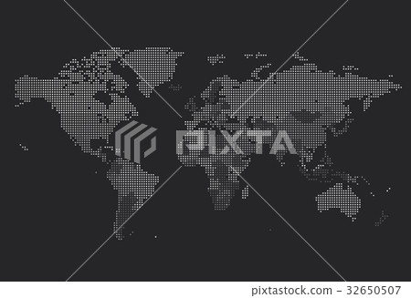 Dotted World map of square dots - Stock Illustration [32650507] - PIXTA