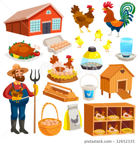Poultry Farm Elements Set Poultry Farm Elements Set 32652335