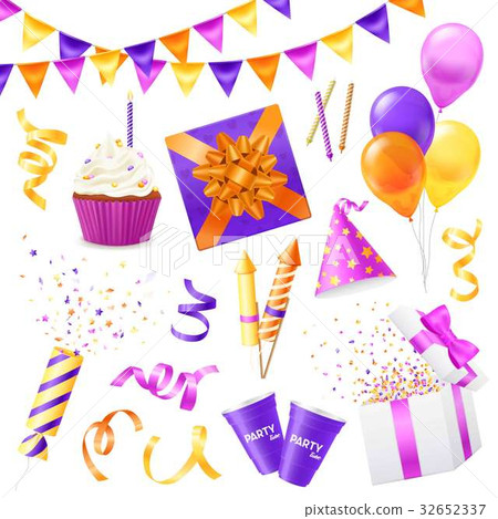 Realistic Party Icon Set 32652337