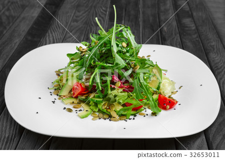 Salad of fresh avocado, cucumber, tomato,cabbage Salad of fresh avocado, cucumber, tomato,cabbage 32653011