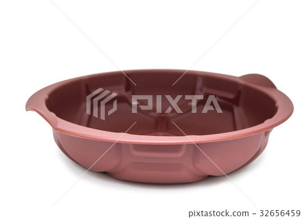Brown silicone baking form for cake isolated Brown silicone baking form for cake isolated 32656459