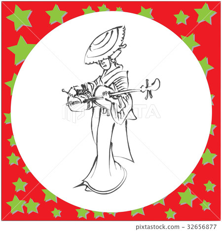 Vector hand drawn japanese music template Vector hand drawn japanese music template 32656877