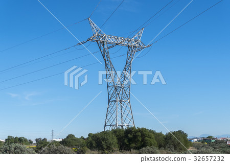 Electric pylon, energy transport Electric pylon, energy transport 32657232