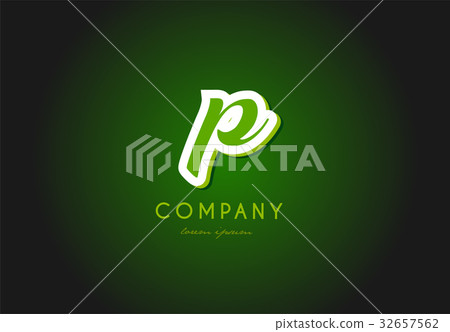 alphabet letter logo green 3d company vector icon - Stock Illustration ...
