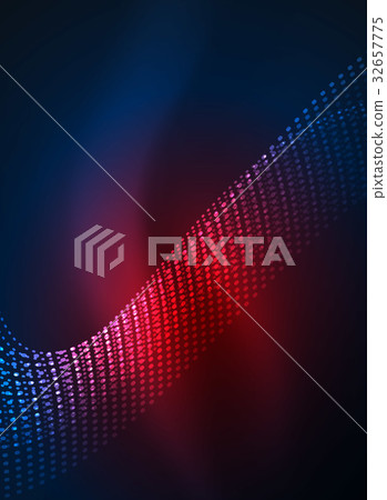 Glowing wave created with particles on dark color Glowing wave created with particles on dark color 32657775