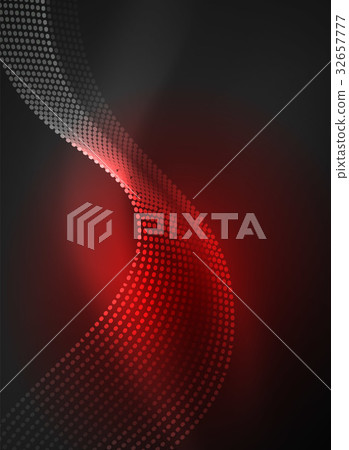 Glowing wave created with particles on dark color Glowing wave created with particles on dark color 32657777