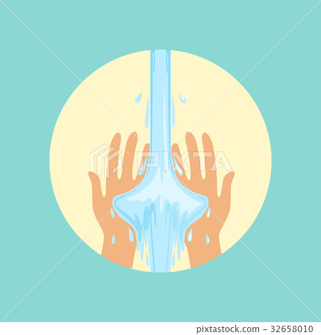 Washing hands round vector Illustration Washing hands round vector Illustration 32658010