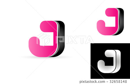 pink black alphabet letter logo vector icon design - Stock Illustration ...