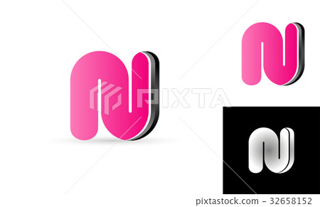 pink black alphabet letter logo vector icon design - Stock Illustration ...
