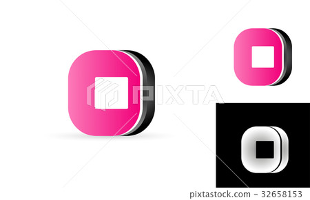pink black alphabet letter logo vector icon design - Stock Illustration ...