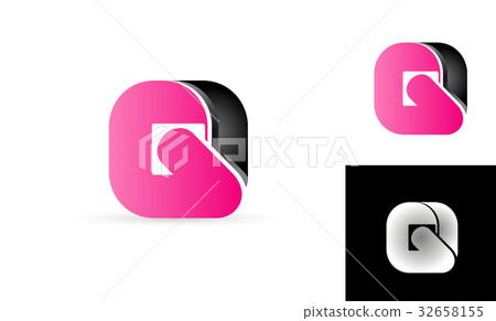 pink black alphabet letter logo vector icon design - Stock Illustration ...