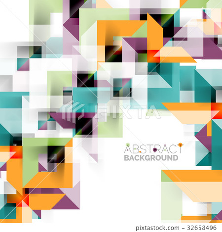 Modern square geometric pattern design on white 32658496