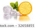 Ice cubes and orange 32658855