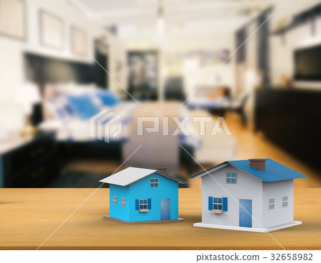 mock up house with interior background 32658982