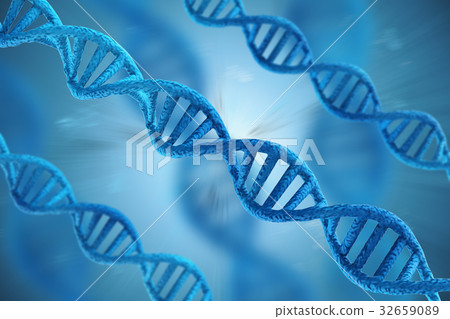 blue dna structures on blue background 32659089