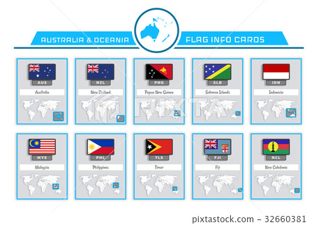Australia and oceania info cards 32660381