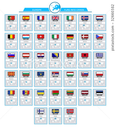 Europe info cards 32660382
