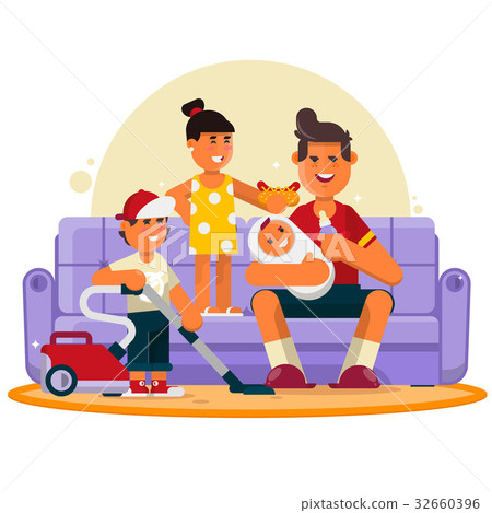 Happy family. Great father spend time with Happy family. Great father spend time with 32660396