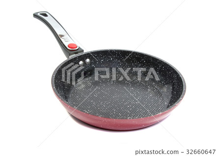 the side view of the red pan with a nonstick the side view of the red pan with a nonstick 32660647