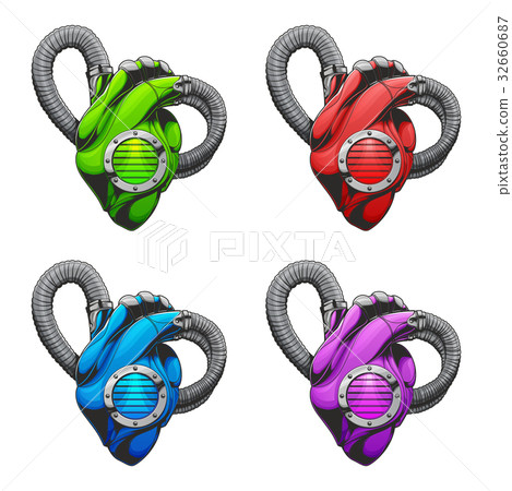 Mechanical Heart Colored Mechanical Heart Colored 32660687