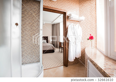 Modern luxury bathroom with shower cabin and Modern luxury bathroom with shower cabin and 32661610