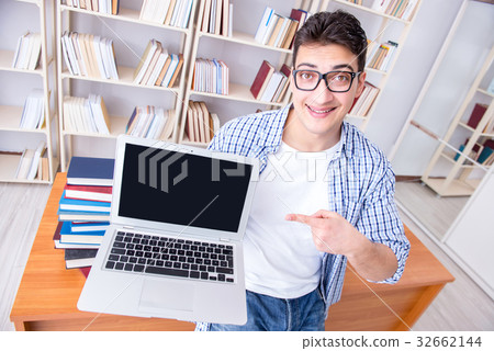 Young student with books preparing for exams 32662144