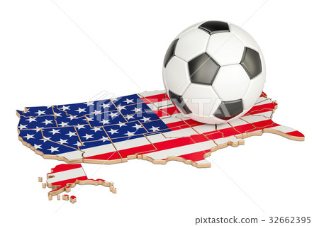 Football ball with map of USA concept 32662395
