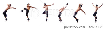 Ripped dancer isolated on the white 32663135