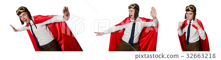 Funny here with briefcase isolated on the white Funny here with briefcase isolated on the white 32663218