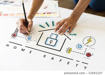 Illustration of smart house invention automation technology Illustration of smart house invention automation technology 32665107