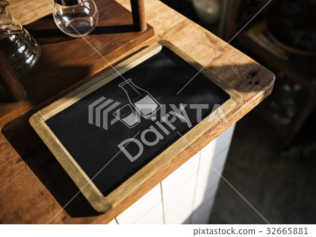 Organic Dairy Product Fresh Milk Word Graphic 32665881