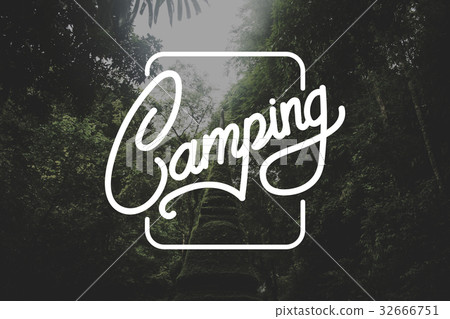 Camping Travel Graphic Pattern Banner Stamp 32666751