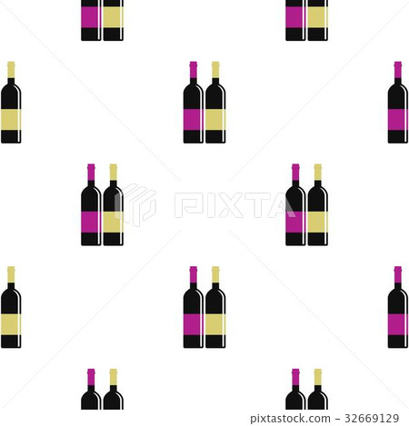 Red and white wine bottles pattern flat Red and white wine bottles pattern flat 32669129
