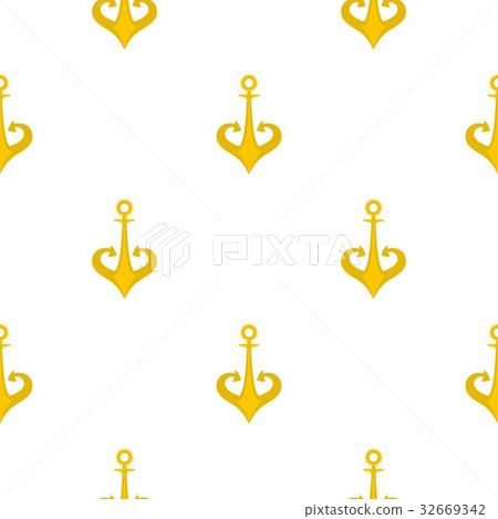 Gold anchor pattern flat Gold anchor pattern flat 32669342